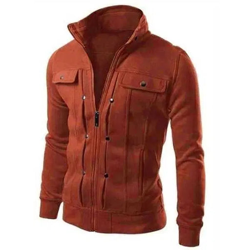 Luxurious Men's Mexican Plain Fleece Jacket- Maroon