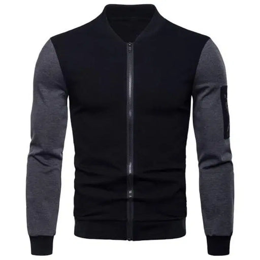 Men's Fit Body Fleece Plain Jacket- Black