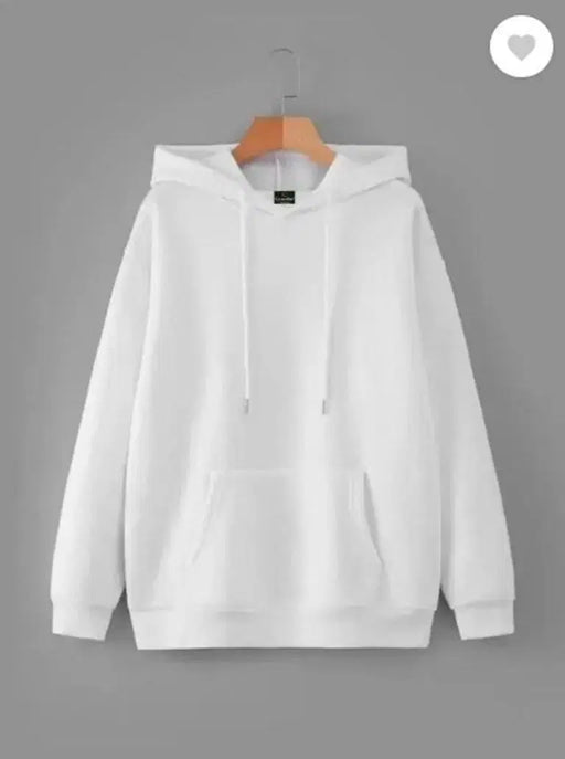 1 Pc Men's Fleece Plain Hoodie (WHITE)