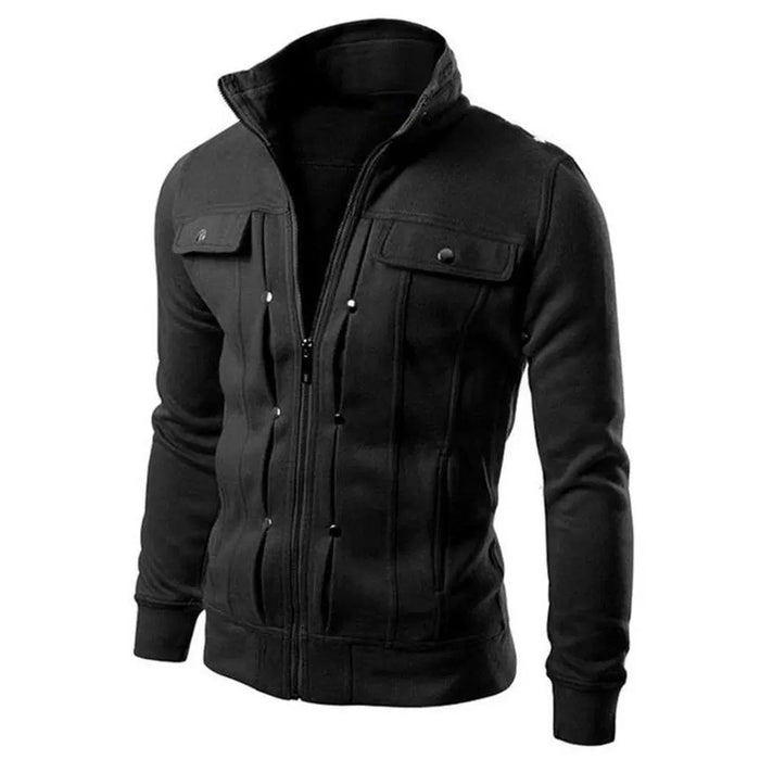 luxurious  Men's Fleece Plain Jacket- Mexican Style- Black