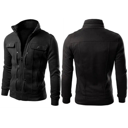 luxurious  Men's Fleece Plain Jacket- Mexican Style- Black